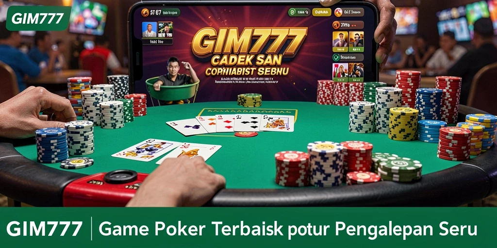 Tampilan gameplay GIM777 menampilkan suasana poker yang seru dan menantang.