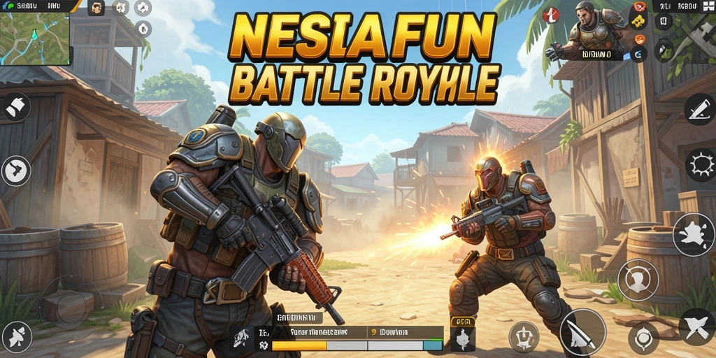 Gameplay mendebarkan NESIAFUN dalam pertempuran Battle Royale.