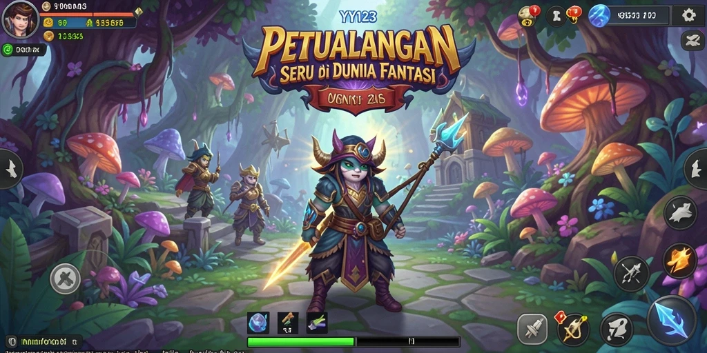 Screenshot YY123 menunjukkan aksi seru dalam gameplay petualangan.